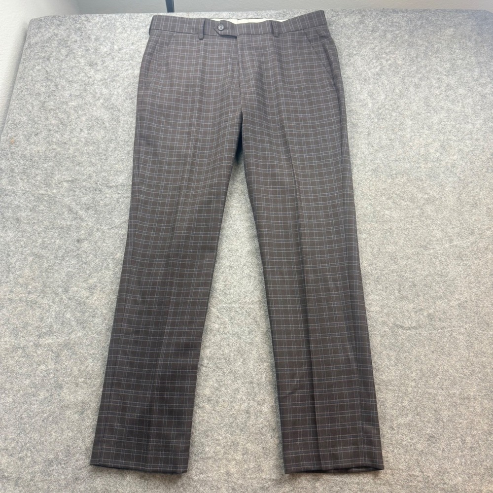 Todd Snyder Dress Pants Mens 31x30 Brown Plaid Wool Sutton Fit Subalpino Italy